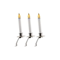Contemporary Home Living Set Of 3 Battery Operated Christmas Candle Lamps With Cambridge Slant Brackets 12"