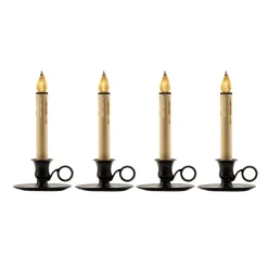 CC Christmas Decor Set Of 4 Battery Operated Led Christmas Window Candle Lamps With Sensor 9"