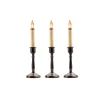 CC Christmas Decor Set Of 3 Bayside Christmas Candle Lamps With Bronze Stand 12"