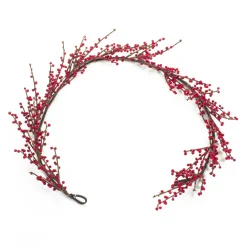 Berry Garland*Melrose Set Of 2 Berry Twig Artificial Christmas Garlands 5' X 9.5", Unlit