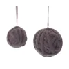 Contemporary Home Living Balls>Set Of 12 Black Ball Hanging Ornament In Yarn Finish - 4.50"