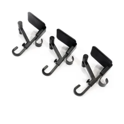 Garland Accessories*Village Lighting Co. Set Of 3 Black Mantle Garland And Stocking Hanger 6.5"