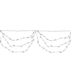 Brite Star Set Of 150 Blue And Clear Mini Swag Christmas Lights - 7.5 Ft White Wire