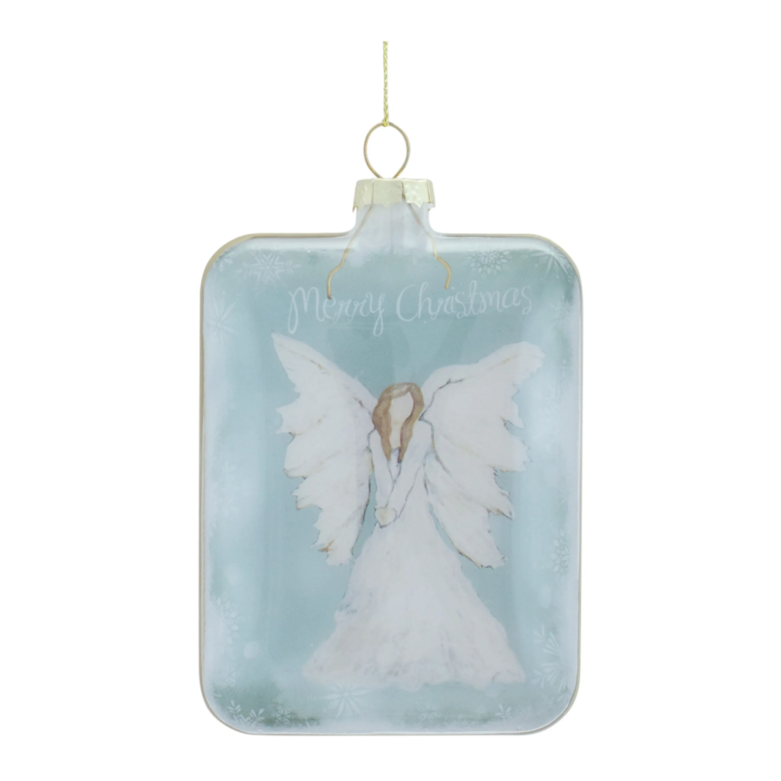 Melrose Angels & Cherubs>Set Of 6 Blue And White Glass Angel Christmas Ornaments 5.25"