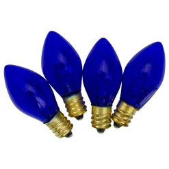 Northlight Set Of 4 Blue C7 Transparent Christmas Replacement Bulbs - 2"