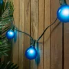 Northlight Set Of 15 Blue Satin G50 Globe Christmas Lights - Green Wire