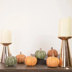 Northlight Set Of 6 Boxed Orange And Green Pumpkin Thanksgiving Decorations