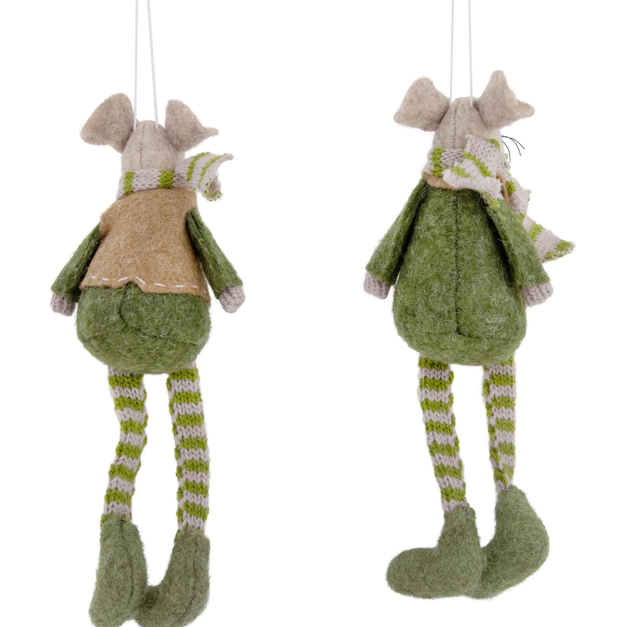Northlight Animals>Set Of 2 Boy And Girl Mice Christmas Ornaments 7.5"