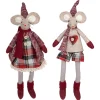 Table Top Pieces*Northlight Set Of 2 Boy And Girl Sitting Plush Christmas Mice Figures 16"