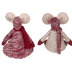 Table Top Pieces*Northlight Set Of 2 Boy And Girl Sitting Plush Christmas Mice Figures 16