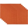 Contemporary Home Living Set Of 6 Burnt Orange Tonal Variegated Placemat, 19"