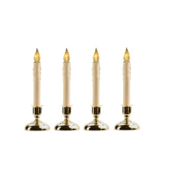 Contemporary Home Living Set Of 4 Cape Cod Led Christmas Candle Lamps With Sensor 9"
