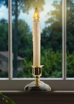 Contemporary Home Living Set Of 4 Cape Cod Led Christmas Candle Lamps With Sensor 9"