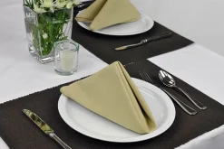 Contemporary Home Living Set Of 6 Chocolate Brown Ribbed Rectangular Placemats 13" X 19"