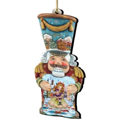 Designocracy Collectible>Set Of 2 Christmas Nutcracker Wooden Ornaments 5.5"