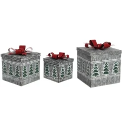 Gift Accessories*Contemporary Home Living Set Of 3 Christmas Tree Nesting Gift Box Decorations 10"