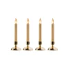 CC Christmas Decor Set Of 4 Christmas Window Candle Lamps With Gold Holder 9"