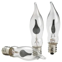 Rite Lite Set Of 3 Clear Electric Menorah Flickering Hanukkah Replacement Bulbs 3"