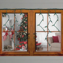 Hofert Set Of 100 Clear Everglow Mini Icicle Christmas Lights - Green Wire