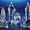 Nativities*CC Christmas Decor Set Of 2 Clear Icy Religious Christmas Nativity Figurines 9"