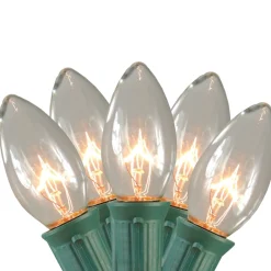 Outdoor Decorations*Northlight Set Of 15 Clear Lighted C9 Shape Christmas Pathway Markers, Green Wire