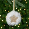 Northlight Stars>Set Of 2 Cream And Beige Star And Christmas Tree Ornaments 3.5"