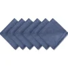 CC Home Furnishings Set Of 6 Denim Blue Embroidered Jeans Napkins 20"