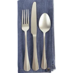 CC Home Furnishings Set Of 6 Denim Blue Embroidered Jeans Napkins 20"