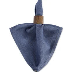 CC Home Furnishings Set Of 6 Denim Blue Embroidered Jeans Napkins 20