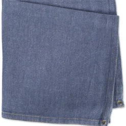 CC Home Furnishings Set Of 6 Denim Blue Embroidered Jeans Napkins 20