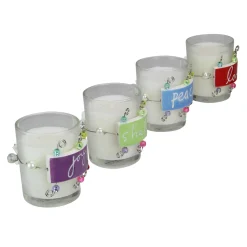 Department 56 Set Of 4 Hanukkah Glass Votive Candle Holders 2.5"