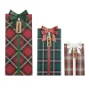 Gift Accessories*Contemporary Home Living Set Of 3 Easel Back Plaid Christmas Gift Decorations 19.5"