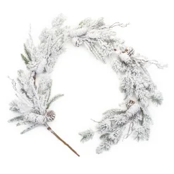 Frosted, Flocked, Iced Garland*Melrose Set Of 2 Flocked Mixed Pine Artificial Christmas Garlands 5.5' X 8.25"