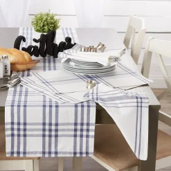 Contemporary Home Living Set Of 6 French Blue And White Home Sweet Farmhouse Napkin, 20