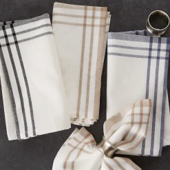 Contemporary Home Living Set Of 6 French Blue And White Home Sweet Farmhouse Napkin, 20