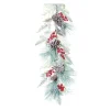 Frosted, Flocked, Iced Garland*Melrose Set Of 2 Frosted Berries And Pine Artificial Christmas Garlands 6' X 13"