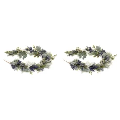 Frosted, Flocked, Iced Garland*Melrose Set Of 2 Frosted Blueberry Pine Artificial Christmas Garlands 5.75' X 9"