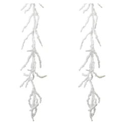 Frosted, Flocked, Iced Garland*Melrose Set Of 2 Frosted Twig Artificial Christmas Garlands 5' X 9"