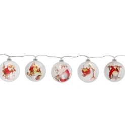 Northlight Set Of 5 Glass Norman Rockwell Christmas Disc Lights