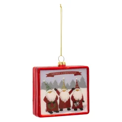 Melrose Fantasy & Sci Fi>Set Of 12 Gnome Rectangular Christmas Ornaments 4"