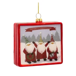 Melrose Fantasy & Sci Fi>Set Of 12 Gnome Rectangular Christmas Ornaments 4"