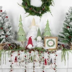 Northlight Fantasy & Sci Fi>Set Of 6 Gnomes With Stars Plush Christmas Ornaments 5"