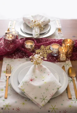 CC Home Furnishings Set Of 6 Gold Colored Multiple Beaded Napkin Rings 3