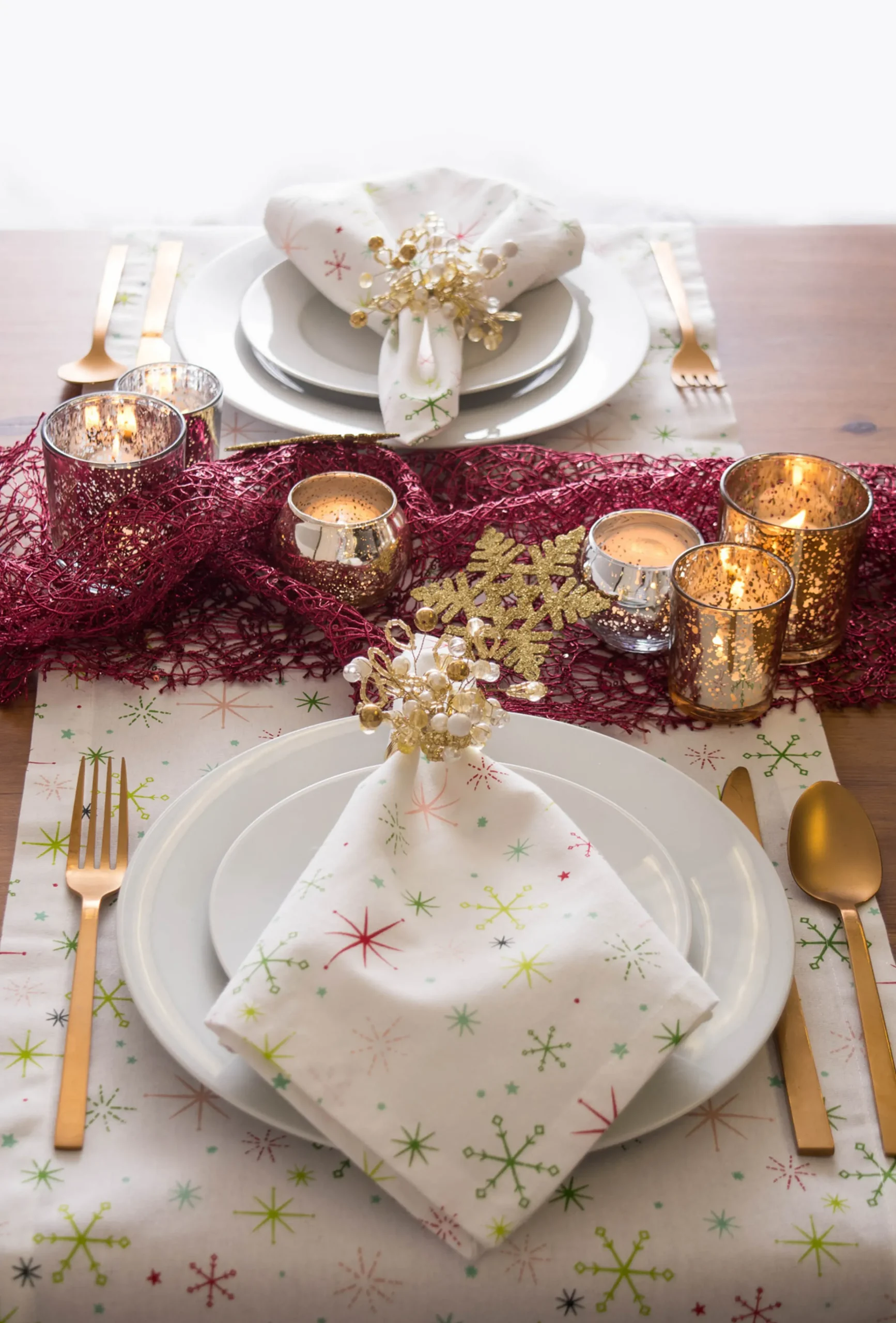 CC Home Furnishings Set Of 6 Gold Colored Multiple Beaded Napkin Rings 3"