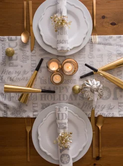 CC Home Furnishings Set Of 6 Gold Colored Multiple Beaded Napkin Rings 3