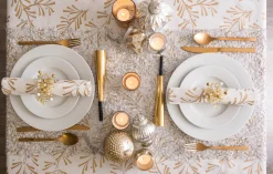 CC Home Furnishings Set Of 6 Gold Colored Multiple Beaded Napkin Rings 3