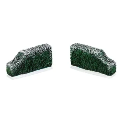 Christmas Villages*Department 56 Set Of 2 Green And White Tudor Gardens Tapered Edge Accessory 3.25"