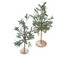 Contemporary Home Living Twig Trees>Set Of 2 Green, Brown, And Red Artificial Christmas Mistletoe Trees