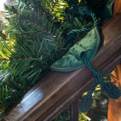 Garland Accessories*Village Lighting Co. Set Of 3 Green Christmas Banister Protecting Garland Ties