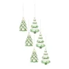 Melrose Trees & Wreaths>Set Of 6 Green Glass Christmas Tree Ornaments 5.75"
